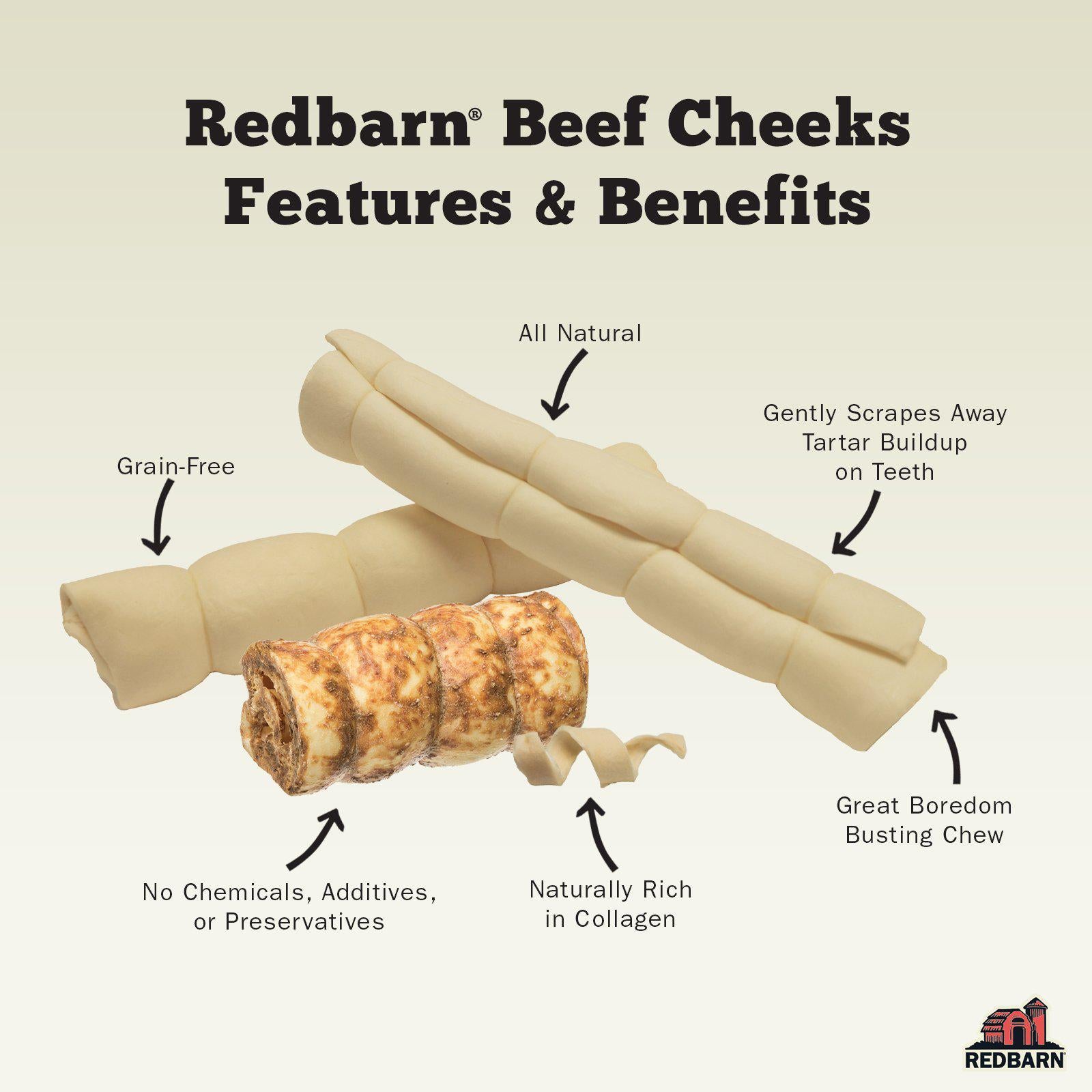 RedBarn Large Beef Cheek Spring 6/7" Chews 0.55oz/15.5g